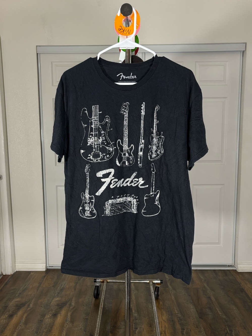Fender Black Short Sleeve Graphic Tee with White Print